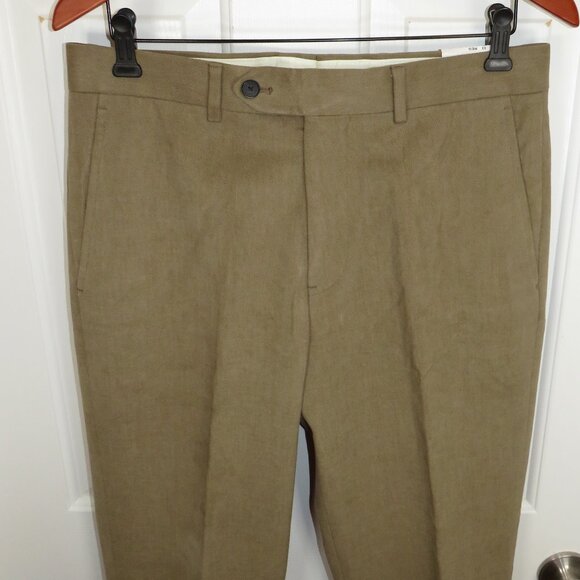 Brooks Brothers 1818 Regent Tessuti Di Sondrio Pants Trouser 33 Unhemmed NWT - Picture 2 of 6